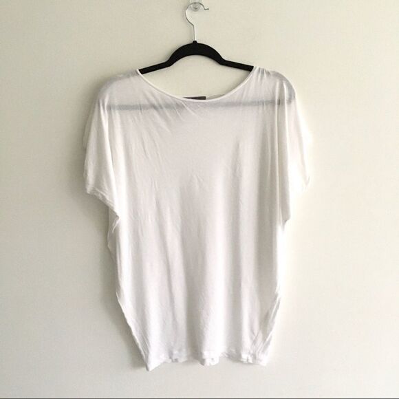 Vince Cotton Modal Oversized Cocoon Tee - White (S) - Picture 2 of 5